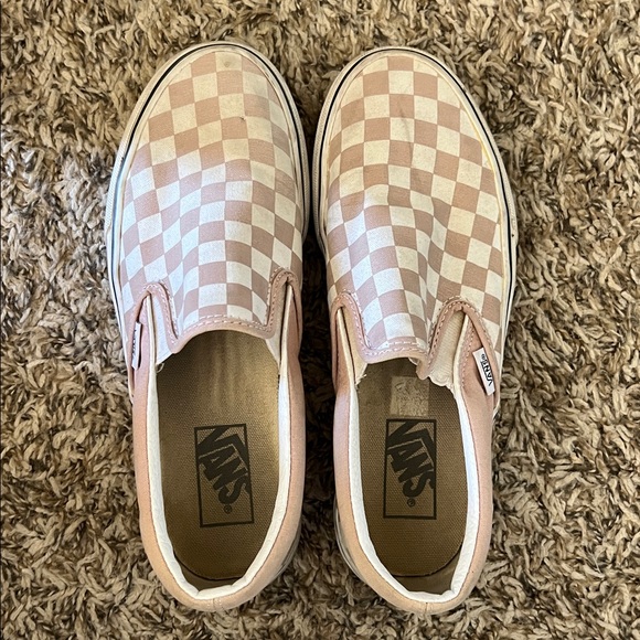 Vans Pink and White Checkered Slip-Ons - Picture 1 of 1